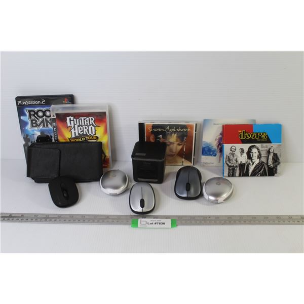 PS2 Rock Band - (3) Wireless Computer Mouse - (2) Cases - iHome Speaker - (3) DCs - Doors - Sarah Mc