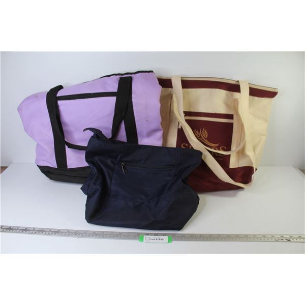 (3) Hand Bags (purple bag is insulated)