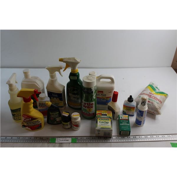 Assorted Gardening Chemicals and Car Wax
