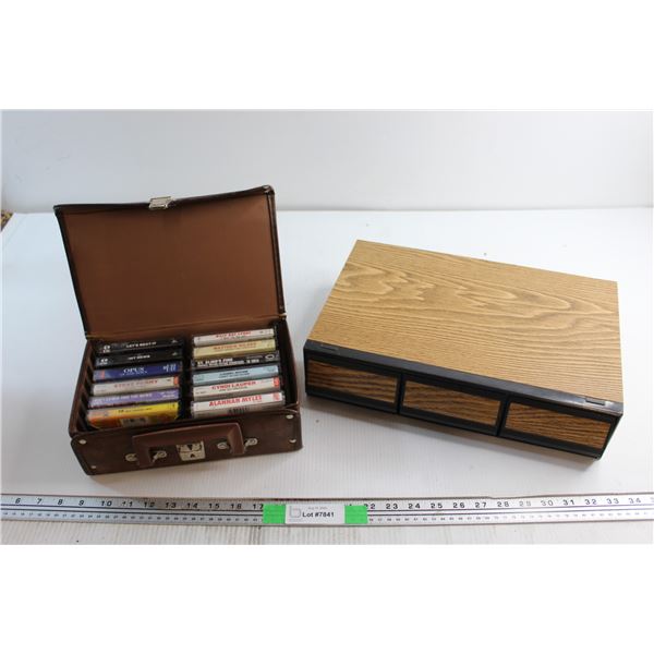(12) Assorted Cassettes with Case and Cassette Storage Box