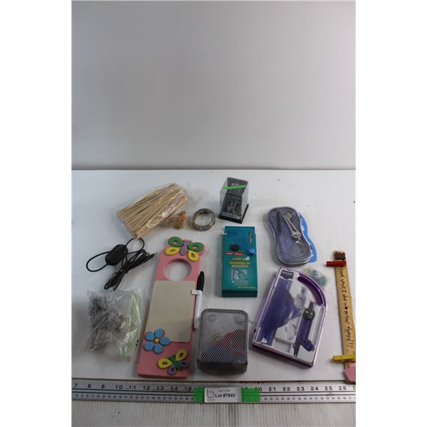 Lots of Assorted School Supplies and (2) Bella Quartz Watch