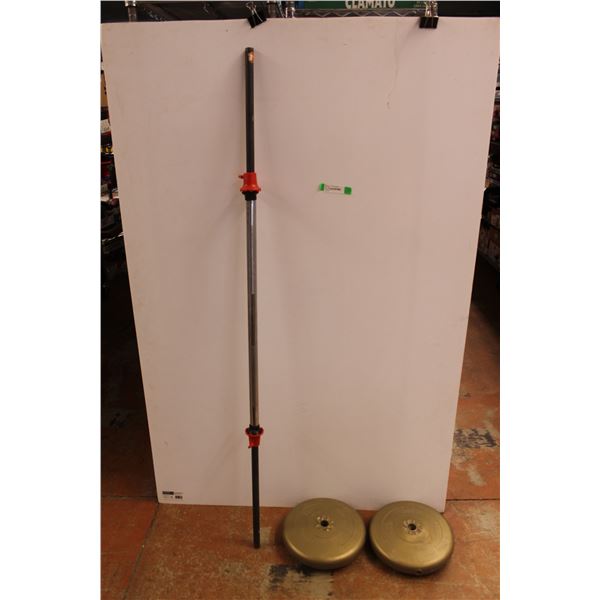*70'' Barbell and (2) 25lbs Plates