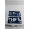 Image 1 : Pair of 1972 Alberta Licence Plates Set