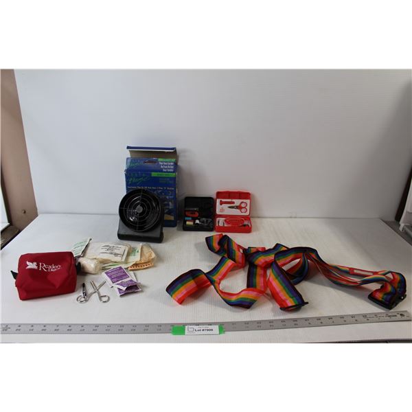 (2) Sowing Kits, Porta Breeze Small Battery Powered Fan - Untested, Reader's Digest First Aid Kit, (
