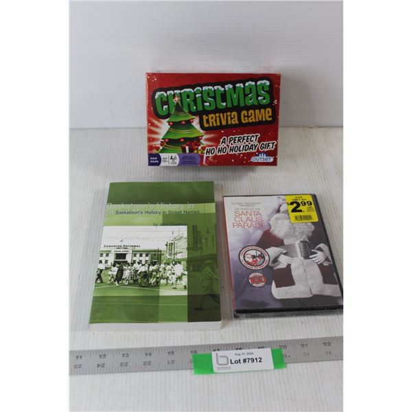 Santa Claus Parade DVD - Still Sealed, Saskatoon's History In Street Names Book, Christmas Trivia Ga