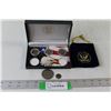 1972 US Eisenhower Coin Dollar, 1940 US Dime, (3) 2010 State National Park US Quarters - Arkansas, W