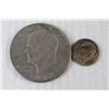 Image 3 : 1972 US Eisenhower Coin Dollar, 1940 US Dime, (3) 2010 State National Park US Quarters - Arkansas, W