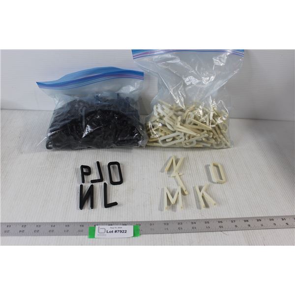 Assorted Wooden White and Black Letters