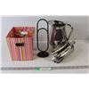 Stainless Steel Pitcher and Ice Scoop, Giant Paper Clip, Colourful Bin Trash
