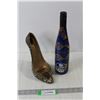 7926  Leopard Stiletto Shoe Wine Bottle Holder, The Vibrant Vine Wine Bottle