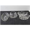 Image 4 : Pyrex Tuscany Glass Bowl, Clear Glass Gravy Boat, Clear Class Dish With Angel Pattern, Clear Class B