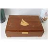 Image 3 : Set of 6 of Holiday Gift Boxes, Wooden Box with Sailboat Design On Top, Presidents Choice Rolled Waf