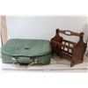 Image 1 : Caribbean Samsonite Big Green Briefcase/Suitcase, Wooden Magazine Rack