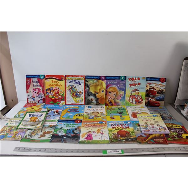 (23) Assorted Kids Books - Pete The Cat Too Cool  For School, Diary of a Worm, The Best Seat in Firs