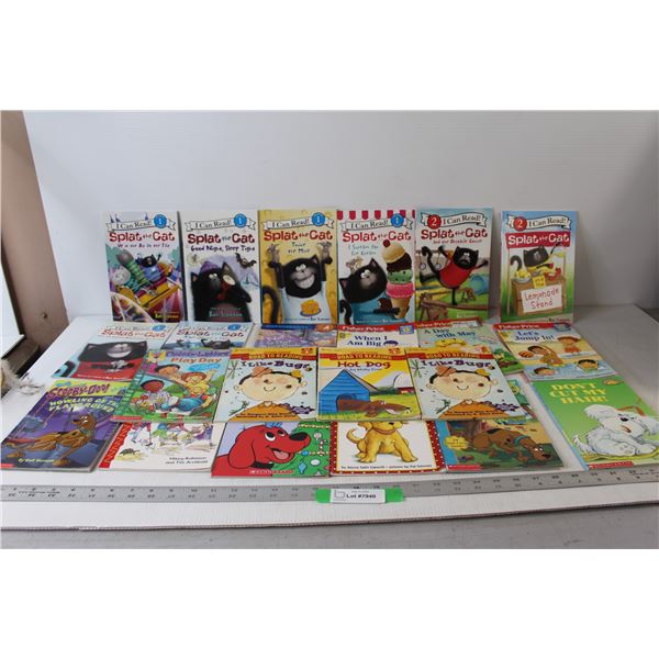 (22) Assorted Kids Books - Splat The Cat, When I am Big, Clifford The Big Red Dog