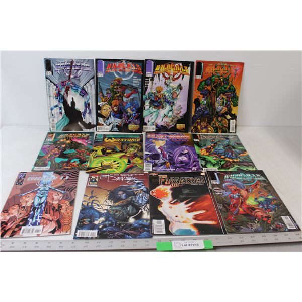 (12) Assorted Comic Books - (6) Wildcats, Ultraverse Warstrike, Silent Mobius, Divine Right, Cyberna