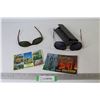 Image 1 : Blue Glass Sunglasses (stamped 18 k made in Italy - magnetic) - Sunglasses - (2) Vintage Postcards