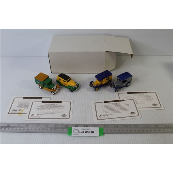 (4) Match Box - 1996 Micro Breweries Diecast Vehicles w/Certificate of Authenticity (NIB)