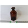 Image 1 : Brown Glass Medical Bottle w/Lid