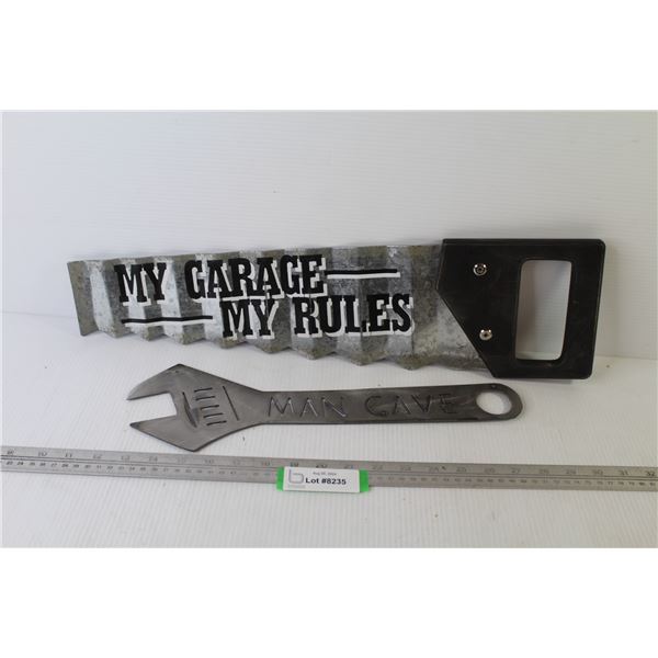 Man Cave Wall Hanger Metal Art sayings