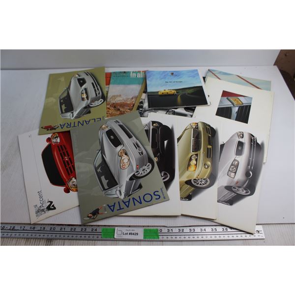 Assorted Brochures - Jaguar, Mercedes - Benz and Porsche