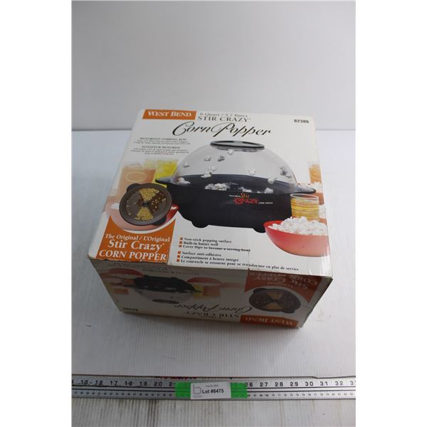 West Bend 5.7 Litres Stir Crazy Corn Popper - Untested, As Is