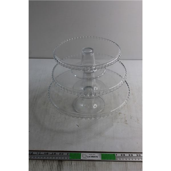 PC Tiered Glass Cake Stand/ Cupcake Stand 9.5'' x 12.5''
