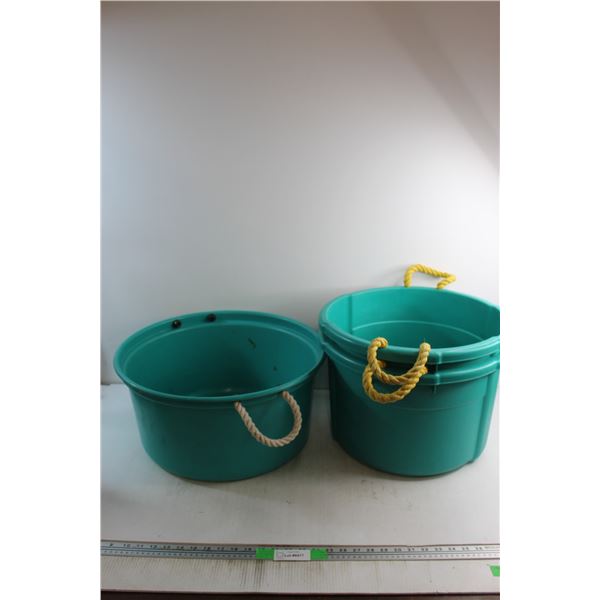 *(3) Rubbermaid Plastic Tubs 20'' x 10''
