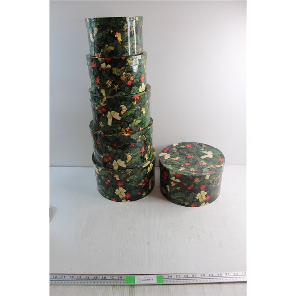 (10) Christmas Themed Storage Boxes 11'' x 7''