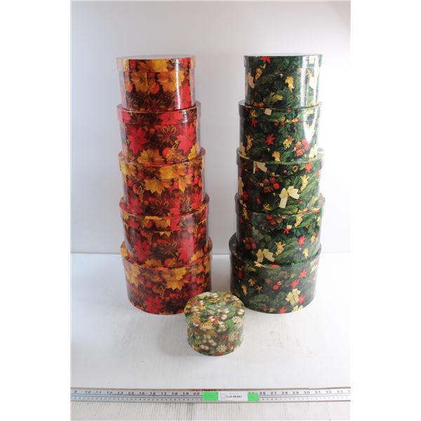 (16) Assorted Storage Boxes 10'' x 7'' x 5''