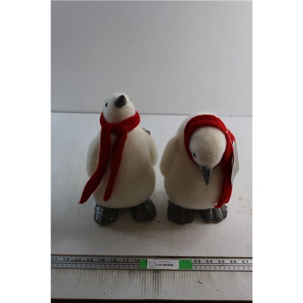 (2) Standing Penguin Decorations