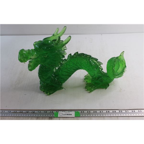 Green Glass Chinese Dragon Statue