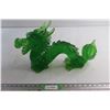 Image 1 : Green Glass Chinese Dragon Statue