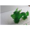 Image 2 : Green Glass Chinese Dragon Statue
