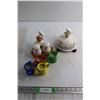 Image 1 : Novelty Butter Dish, (4) Watering Can Shaped Candle Holder and Salt and Pepper Shakers