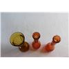 Image 4 : (3)  Amber and Orange Glass Vases