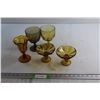 Image 1 : (5) Assorted Amber Glass Glassware