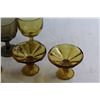 Image 3 : (5) Assorted Amber Glass Glassware