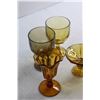 Image 4 : (5) Assorted Amber Glass Glassware