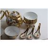 Image 3 : 29 pc Asian Themed Dish Set - Tea Pots w. Cups, Soup Bowls and Spoons