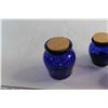Image 2 : (3) Cobalt Blue Glass Storage Jars