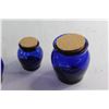 Image 3 : (3) Cobalt Blue Glass Storage Jars