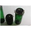 Image 5 : Set of 4 Green Glass Storage Jars