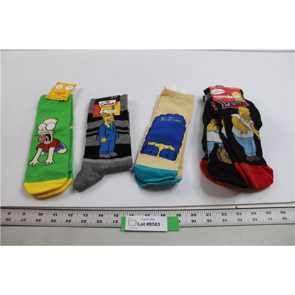 (4) Pairs The Simpsons Socks