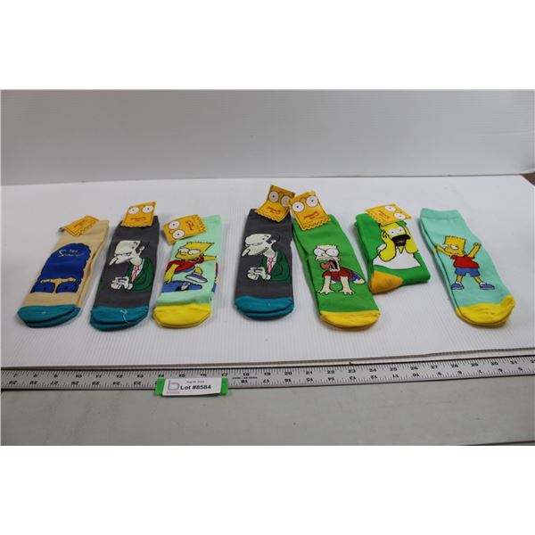 (7) Pairs The Simpsons Socks