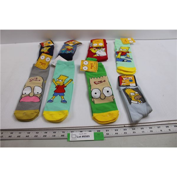 (8) Pairs The Simpsons Socks