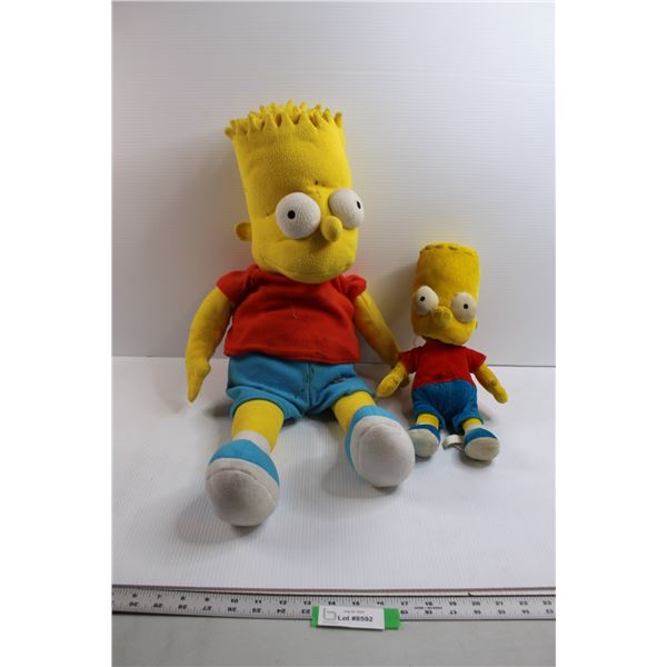 (2) Bart Simpsons Dolls - Multiple Stains