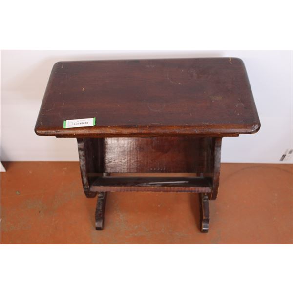 *Wooden Magazine Rack - Wobbles, Repaired, 22" x 11" x 24 1/2"
