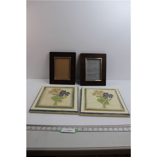 (2) Wall Art Pieces - 11" x 12", (2) Picture Frames - 8 1/2" x 10 1/2"