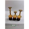 Image 1 : (3) Candles and Candleholders